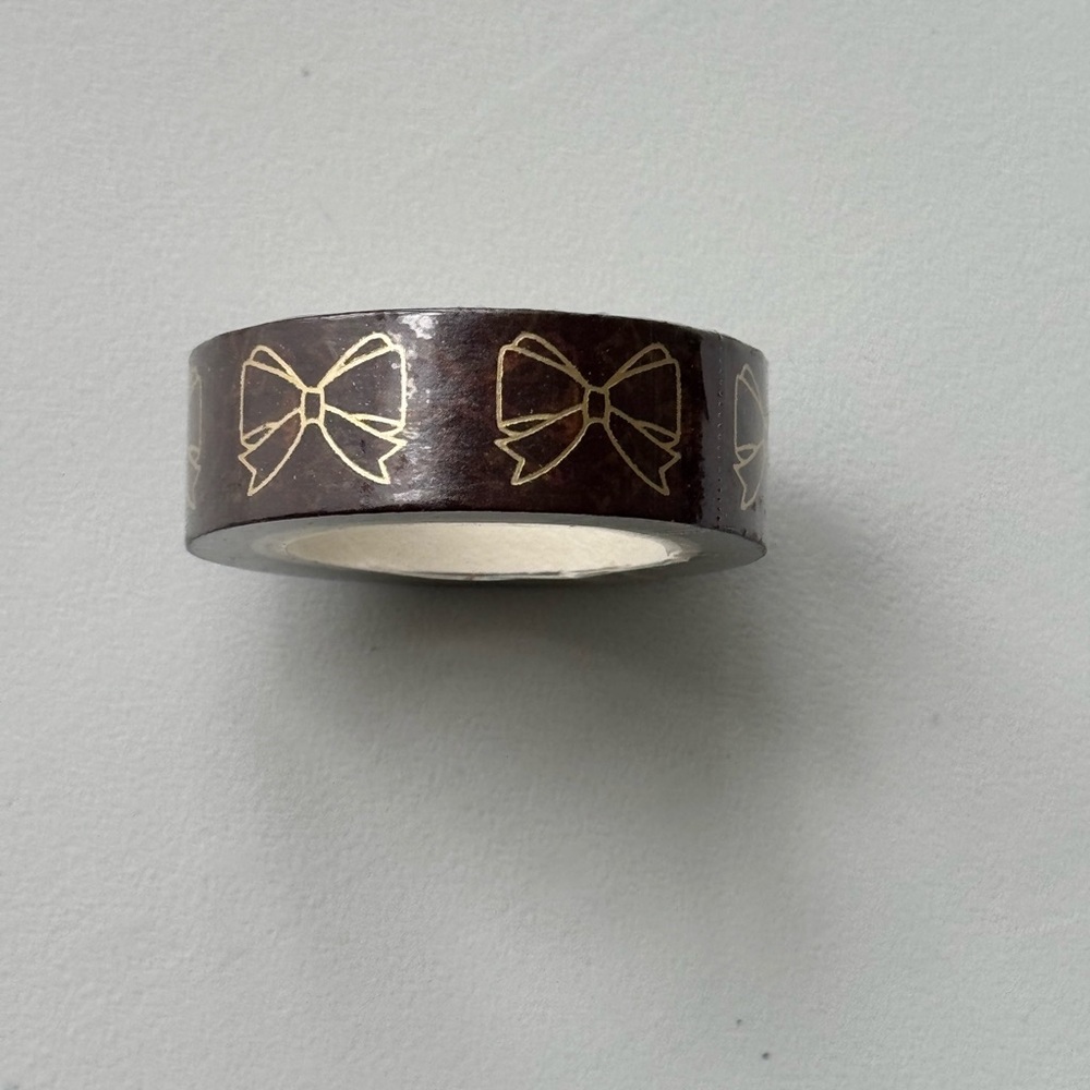 Scribble Prints Co washi tape - brown with gold bows